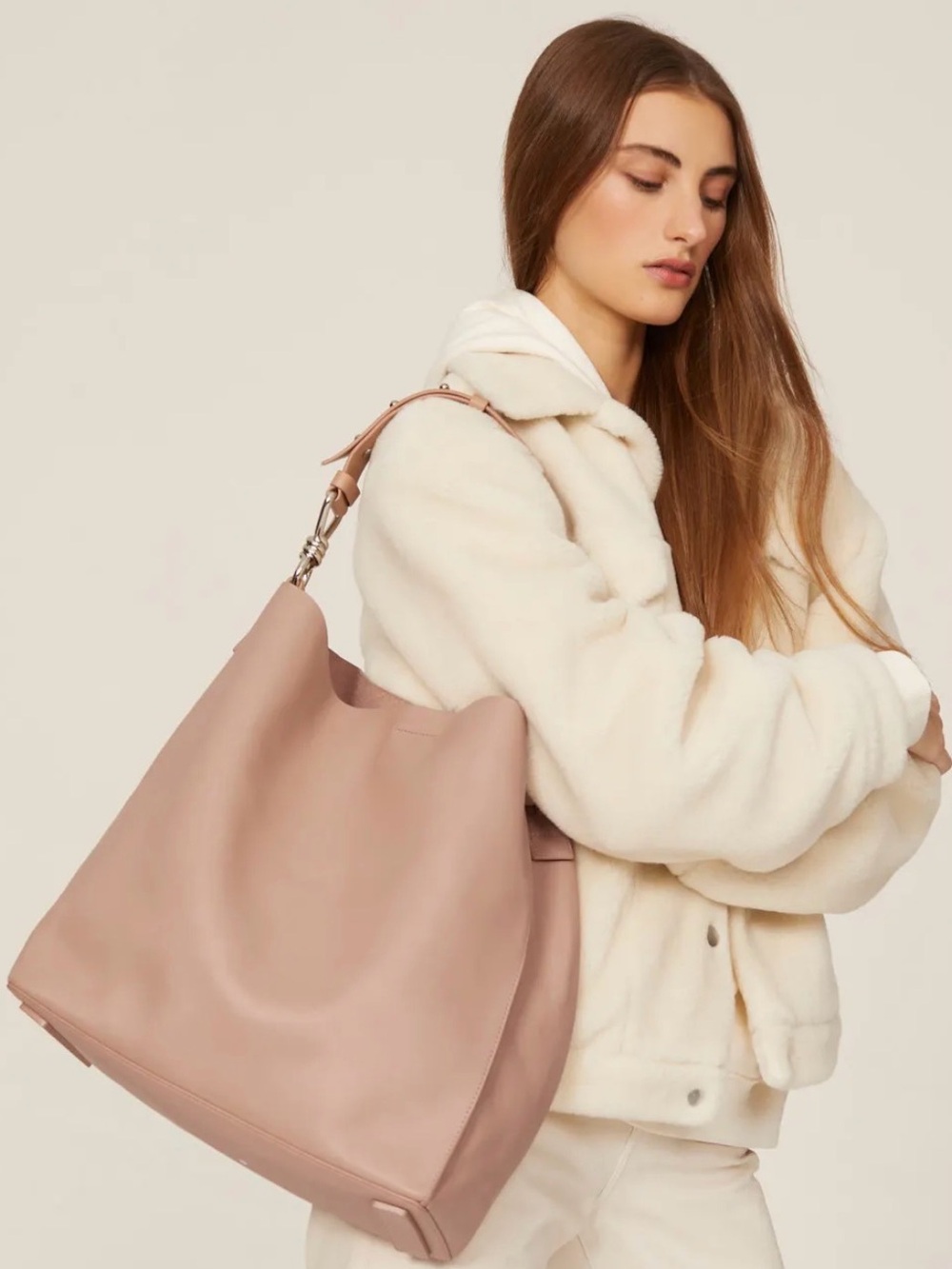 AllSaints Nude Pink North South Tote